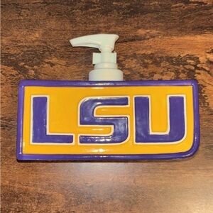 LSU Soap Dispenser. Ceramic. Louisiana State University Tigers
